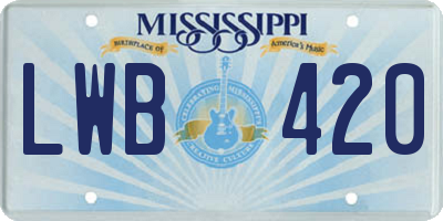 MS license plate LWB420