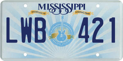 MS license plate LWB421