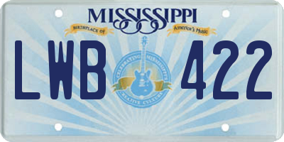 MS license plate LWB422