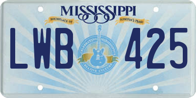 MS license plate LWB425