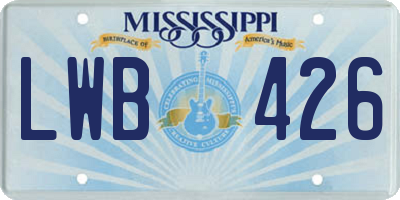 MS license plate LWB426