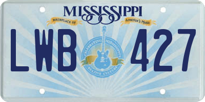 MS license plate LWB427