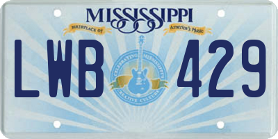 MS license plate LWB429