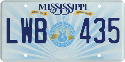 MS license plate LWB435