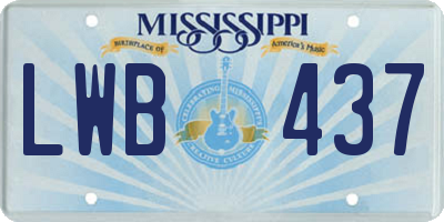 MS license plate LWB437