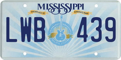 MS license plate LWB439