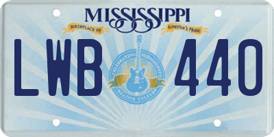 MS license plate LWB440