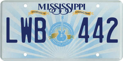 MS license plate LWB442