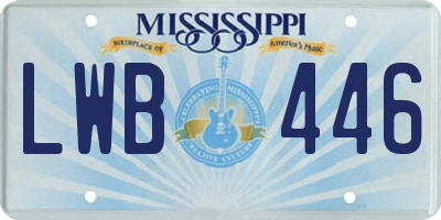 MS license plate LWB446