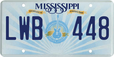 MS license plate LWB448