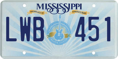 MS license plate LWB451
