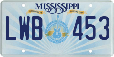 MS license plate LWB453