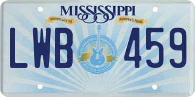 MS license plate LWB459
