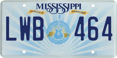 MS license plate LWB464