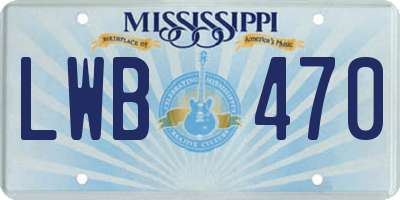 MS license plate LWB470