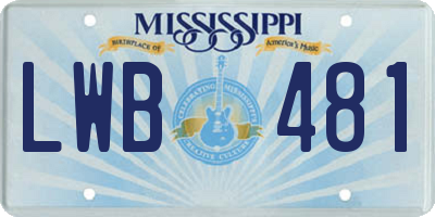 MS license plate LWB481