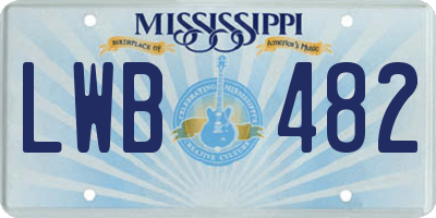 MS license plate LWB482