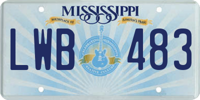 MS license plate LWB483