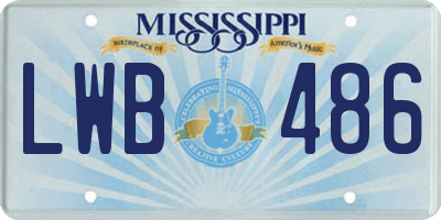 MS license plate LWB486