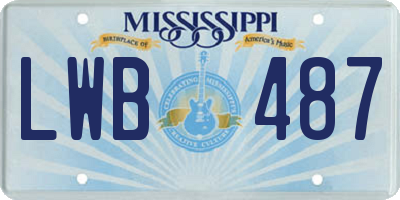MS license plate LWB487