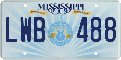 MS license plate LWB488
