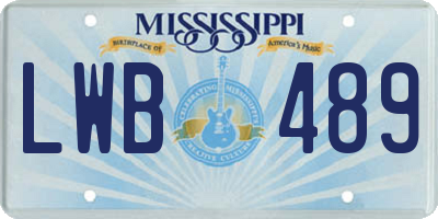 MS license plate LWB489