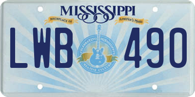 MS license plate LWB490