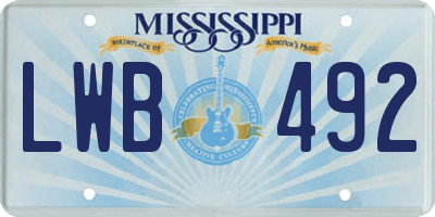 MS license plate LWB492
