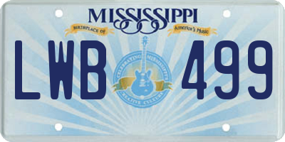 MS license plate LWB499