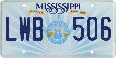 MS license plate LWB506