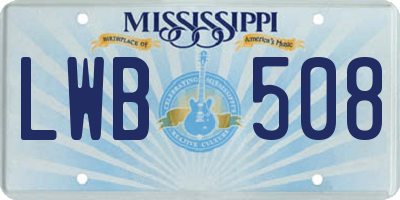 MS license plate LWB508