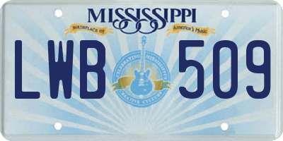 MS license plate LWB509