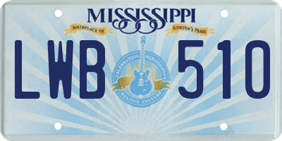 MS license plate LWB510