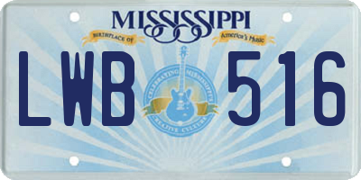 MS license plate LWB516