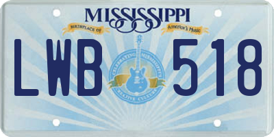MS license plate LWB518