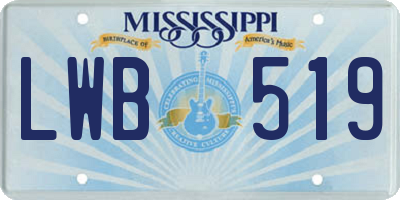 MS license plate LWB519