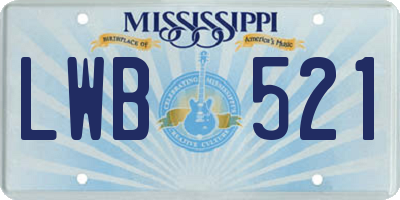 MS license plate LWB521