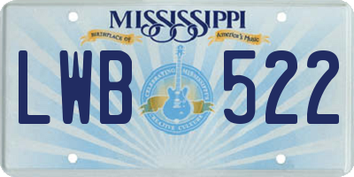 MS license plate LWB522