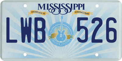 MS license plate LWB526