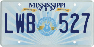 MS license plate LWB527