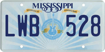 MS license plate LWB528