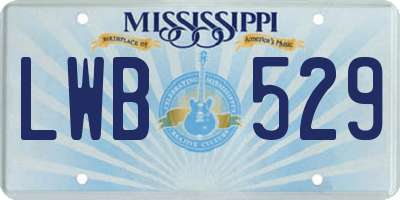 MS license plate LWB529