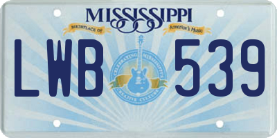 MS license plate LWB539