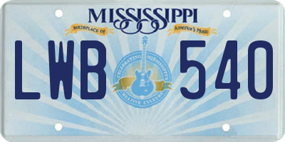 MS license plate LWB540