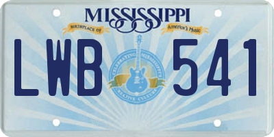 MS license plate LWB541