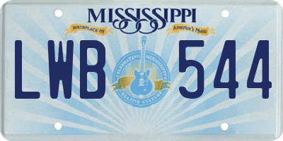 MS license plate LWB544