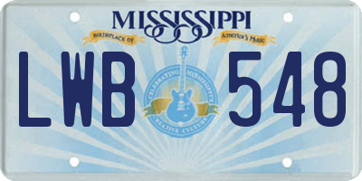 MS license plate LWB548