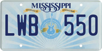 MS license plate LWB550