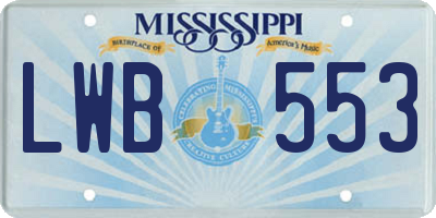 MS license plate LWB553