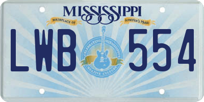 MS license plate LWB554